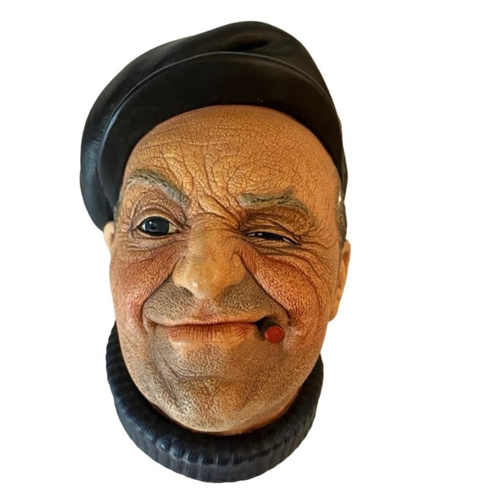 Bossons Head Winking Captain with Black Hat and Cigar Wall Plaque